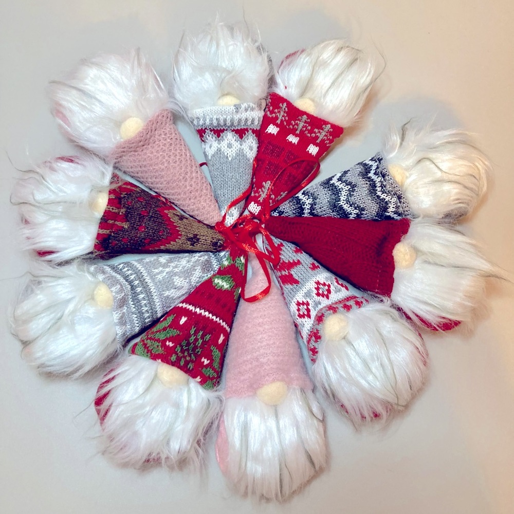 NWT Christmas Ornaments 10pcs Gnome Ornaments Handmade Tomte Swedish Elf Decor